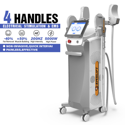 5000W 14 Tesla EMS Body Sculpting 40% Fat Reduction with Air Cooling 4 Handles Work Together