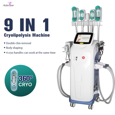 effective cryolipolysis slimming machine with 5mhz rf frequency and 5 cryo handles