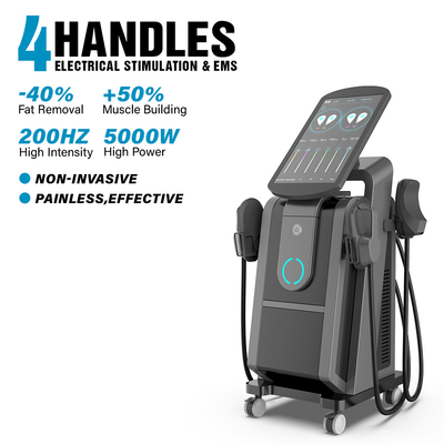 2 stroomtoevoer Ems beeldhouwkunst schoonheidsmachine met 4 handgrepen Magnetische stimulator spierbouw bekkenvloer machine